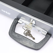 Geldkassette mit Tragegriff von HMF mit 30 cm Breite in Silber