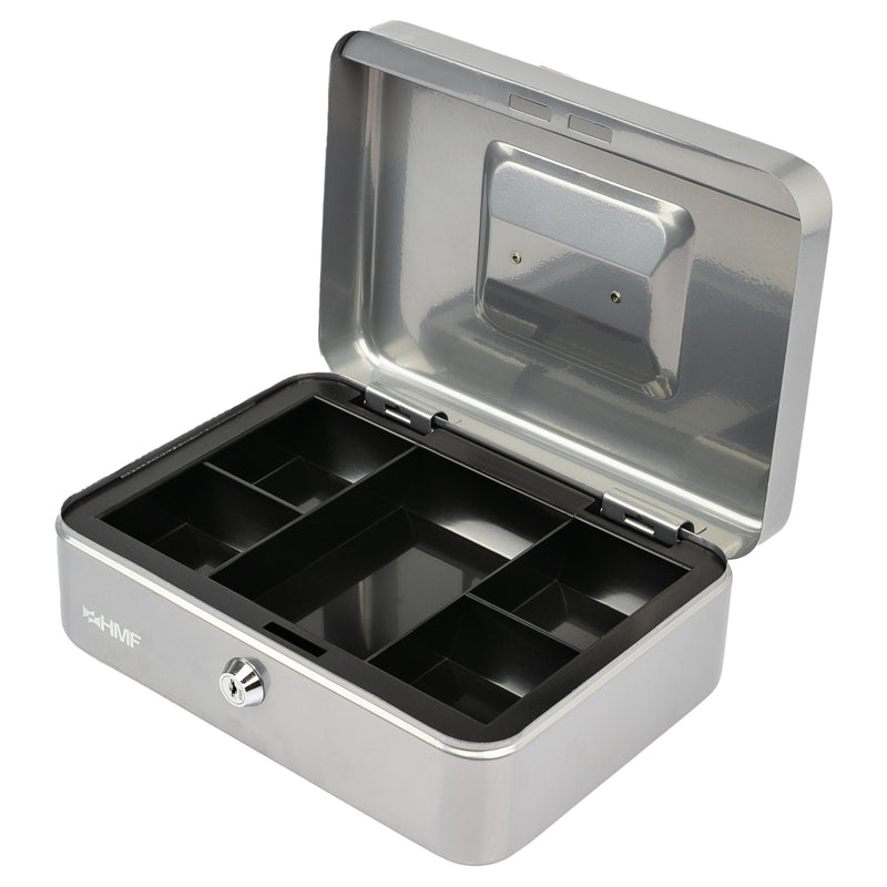 Geldkassette Münzeinsatz HMF 10125 25 x 18 x 9 cm Silber