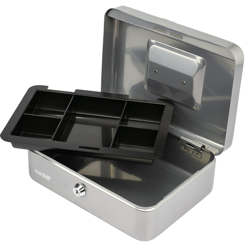 Geldkassette Münzeinsatz HMF 10125 25 x 18 x 9 cm Silber