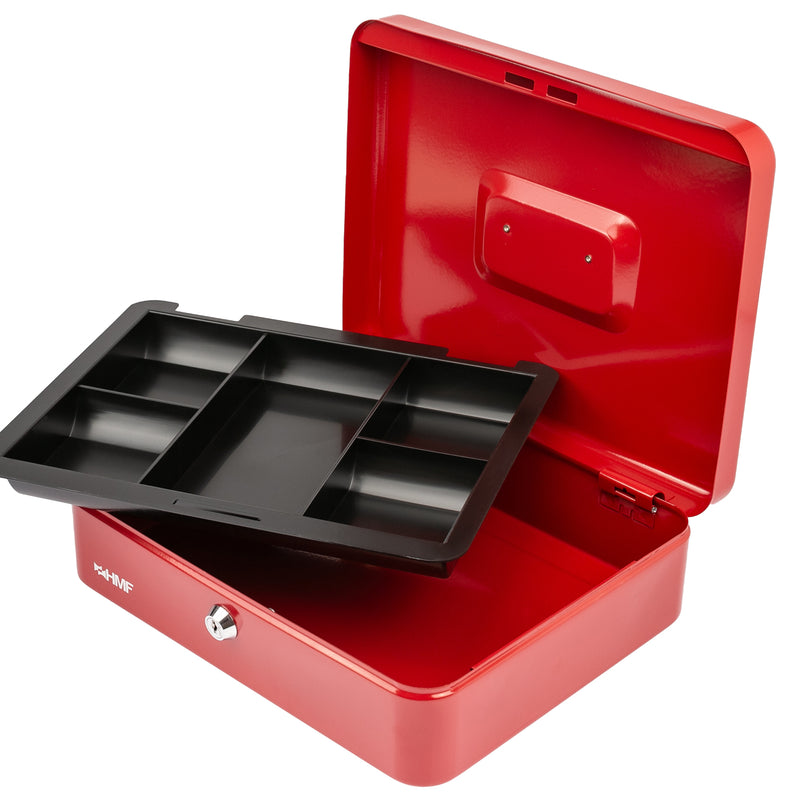 Geldkassette Münzeinsatz HMF 10130 30 x 24 x 9 cm Rot