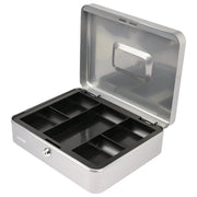 Geldkassette Münzeinsatz HMF 10130 30 x 24 x 9 cm Silber