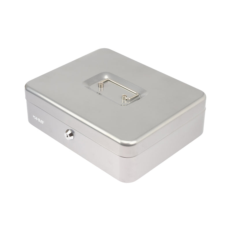 Geldkassette Münzeinsatz HMF 10130 30 x 24 x 9 cm Silber