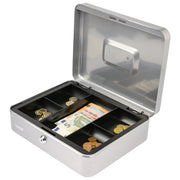 Geldkassette Münzeinsatz HMF 10130 30 x 24 x 9 cm Silber