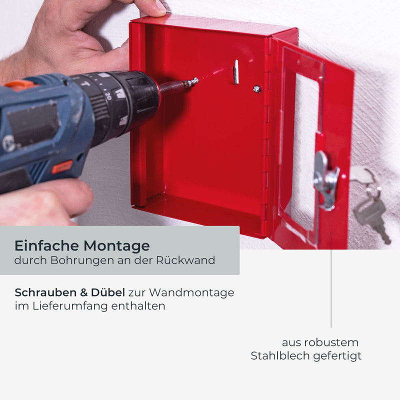 Notschlüsselkasten von HMF in Rot