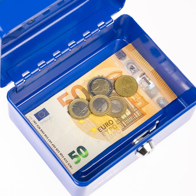 Geldkassette Münzeinsatz HMF 10215 15 x 12 x 8 cm Blau