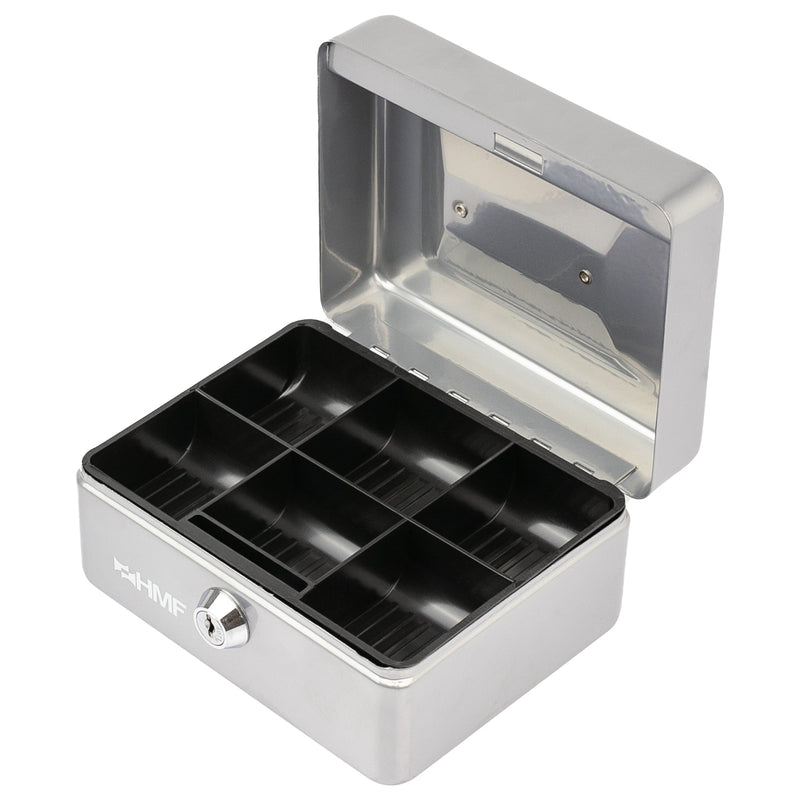 Geldkassette Münzeinsatz HMF 10215 15 x 12 x 8 cm Silber