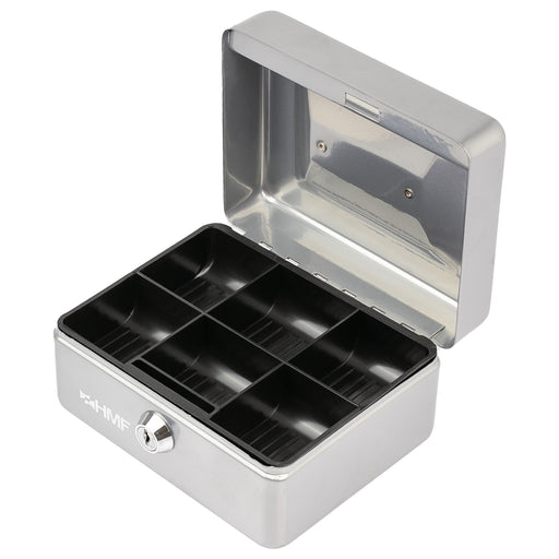 Geldkassette Münzeinsatz HMF 10215 15 x 12 x 8 cm Silber