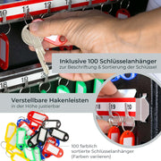 Schlüsselschrank mit 100 Haken von HMF in Lichtgrau