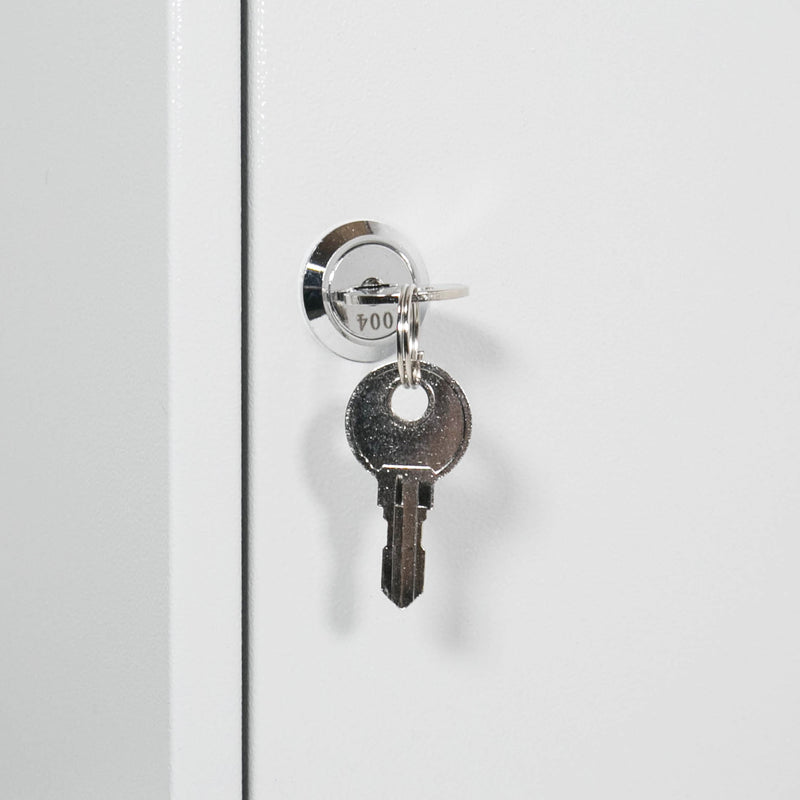 HMF 135400-07 Schlüsselschrank 400 Haken Lichtgrau Schloss Detail