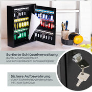 HMF 13542-02 Schlüsselschrank 42 Haken Schwarz Hakenleisten