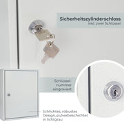 HMF 13542-07 Schlüsselschrank 42 Haken Lichtgrau Pulverbeschichtung