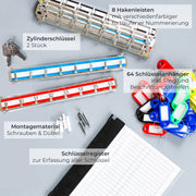 HMF 13564-07 Schlüsselschrank 64 Haken Lichtgrau Zubehör