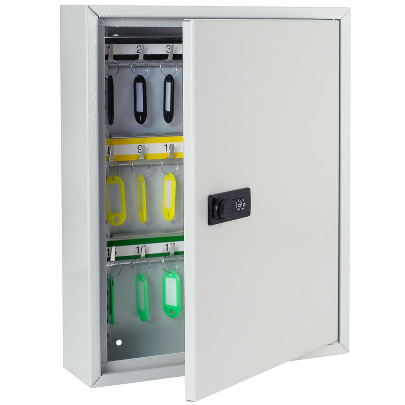 Schlüsselschrank 42 Haken Zahlenschloss HMF 13642-07 Lichtgrau