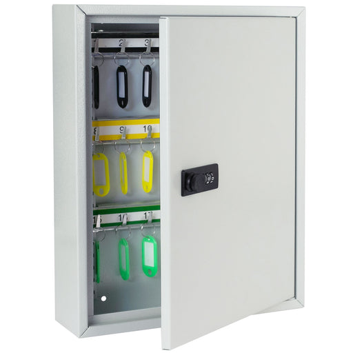 Schlüsselschrank 42 Haken Zahlenschloss HMF 13642-07 Lichtgrau