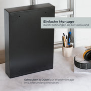 Schlüsselschrank 64 Haken Zahlenschloss HMF 13664-02 Schwarz