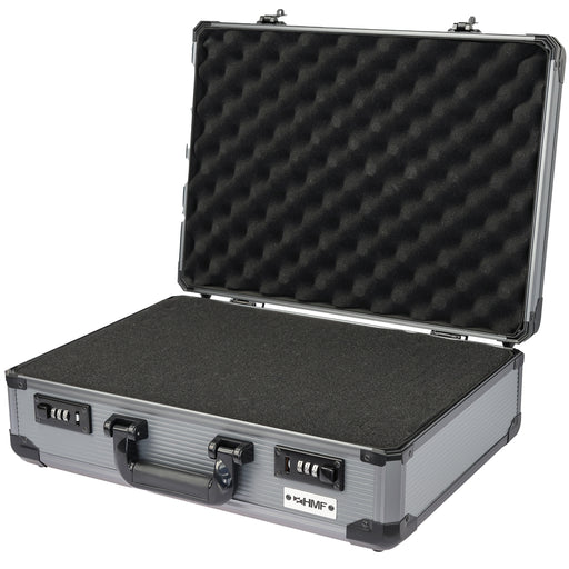 Alu Fotokoffer oder Waffenkoffer mit Rasterschaumstoff von HMF mit den Maßen 46 x 15 x 33 cm