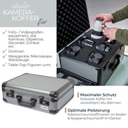 Alu Fotokoffer oder Waffenkoffer mit Rasterschaumstoff von HMF mit den Maßen 46 x 15 x 33 cm