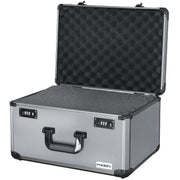 Alu Fotokoffer oder Waffenkoffer mit Rasterschaumstoff von HMF mit den Maßen 46 x 26 x 33 cm