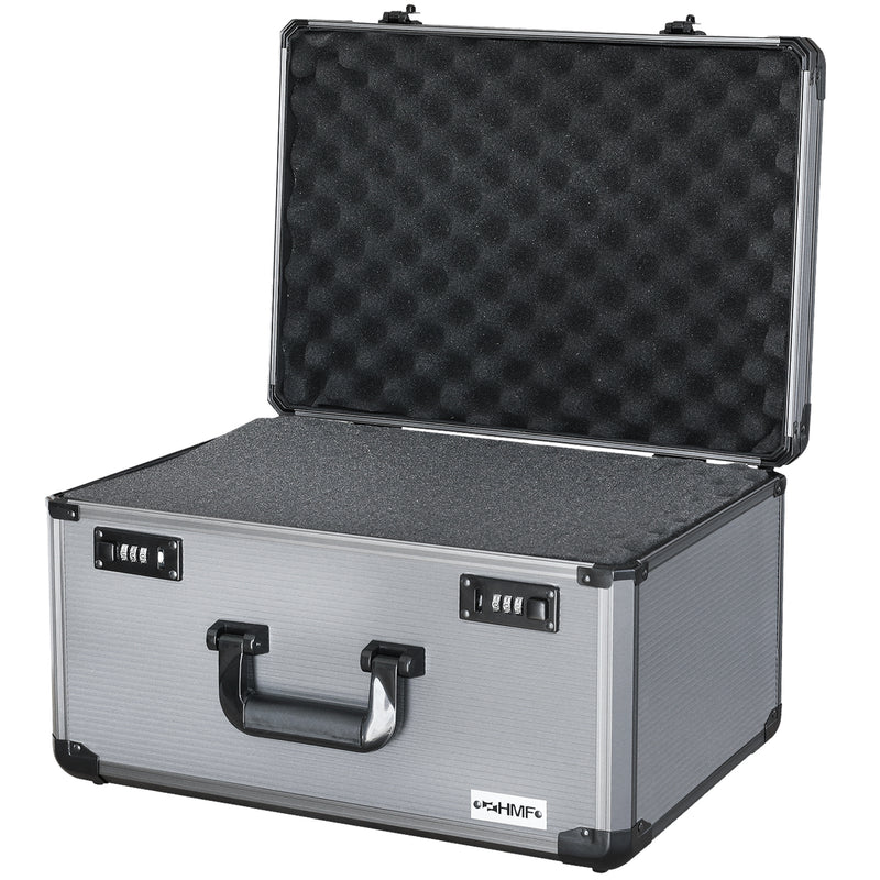 Alu Fotokoffer oder Waffenkoffer mit Rasterschaumstoff von HMF mit den Maßen 46 x 26 x 33 cm