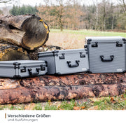 Alu Fotokoffer Waffenkoffer mit Rasterschaumstoff HMF 14412-02 46 x 26 x 33 cm vers. Größen