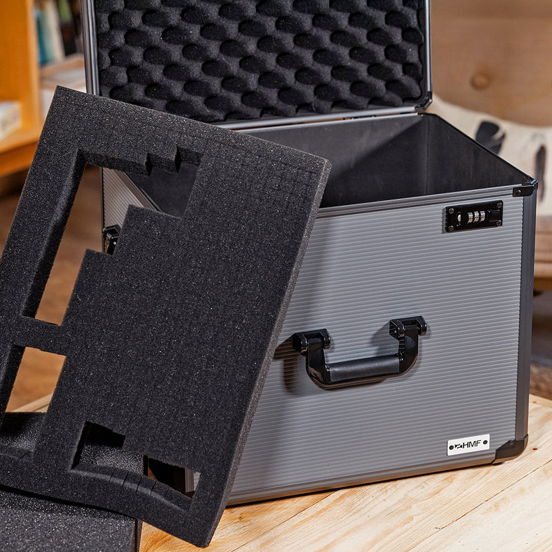 Alu Fotokoffer Miniaturenkoffer Rasterschaumstoff HMF 14422-02 46 x 41 x 33 cm mit Tragegriff