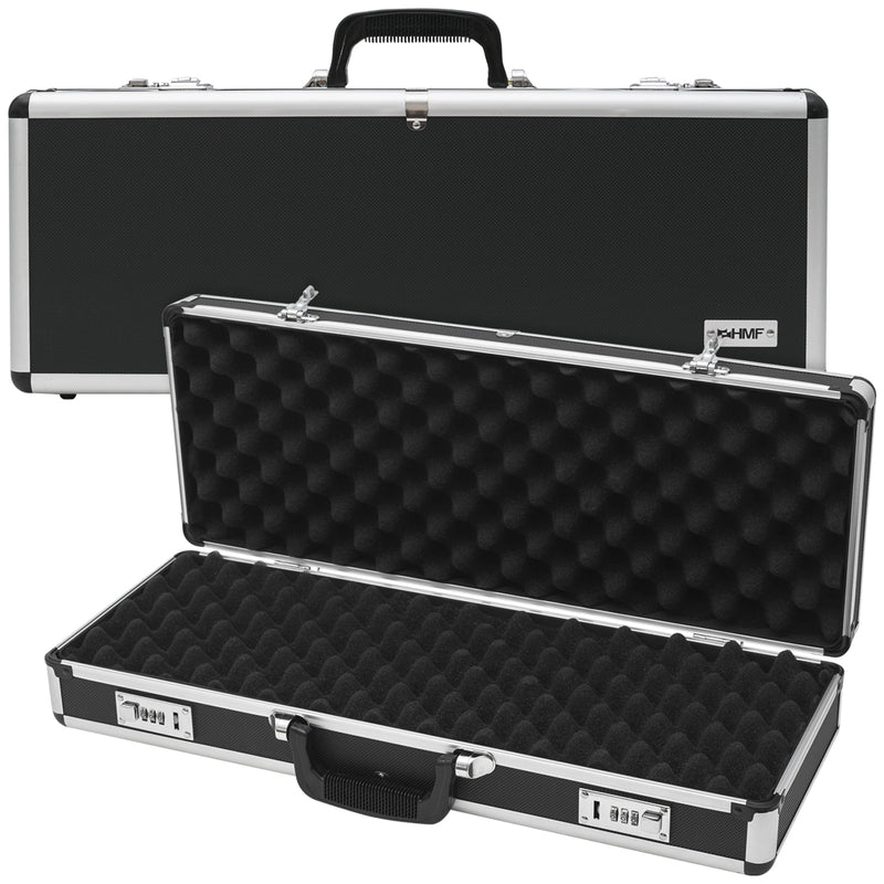 Alu Pistolenkoffer oder Kurzwaffenkoffer mit Zahlenschloss von HMF mit den Maßen 62 x 26 x 12 cm