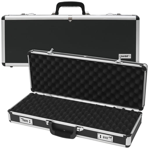 Alu Pistolenkoffer oder Kurzwaffenkoffer mit Zahlenschloss von HMF mit den Maßen 62 x 26 x 12 cm
