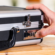 Alu Pistolenkoffer oder Kurzwaffenkoffer mit Zahlenschloss von HMF mit den Maßen 62 x 26 x 12 cm