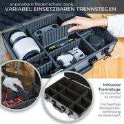 Alu Aufbewahrungskoffer oder Universalkoffer mit verstellbarer Facheinteilung von HMF