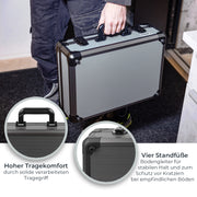 Alu Aufbewahrungskoffer oder Universalkoffer mit verstellbarer Facheinteilung von HMF