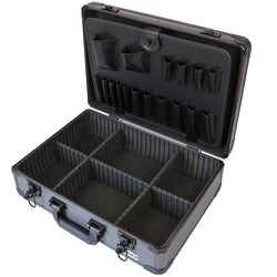 Alu Werkzeugkoffer leer, Universalkoffer, verstellbare Facheinteilung, HMF 14601-02, 46 x 15 x 33 cm