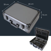 Alu Werkzeugkoffer leer, Universalkoffer, verstellbare Facheinteilung, HMF 14601-02, 46 x 15 x 33 cm