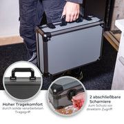 Alu Werkzeugkoffer leer, Universalkoffer, verstellbare Facheinteilung, HMF 14601-02, 46 x 15 x 33 cm