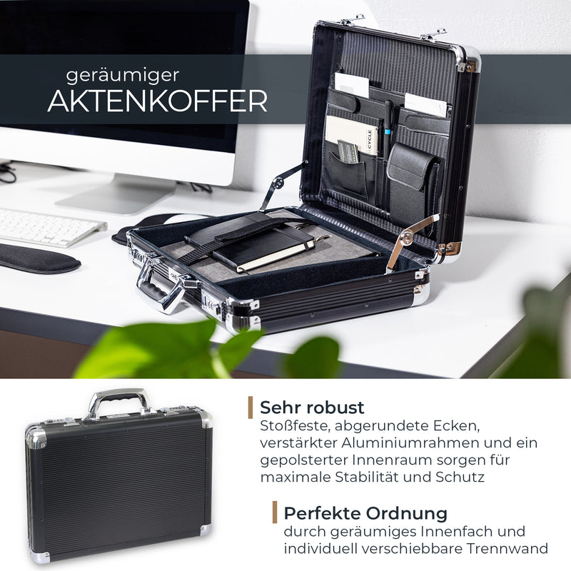 Alu Aktenkoffer mit Zahlenschloss von HMF
