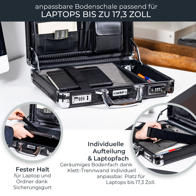 Alu Aktenkoffer mit Zahlenschloss von HMF