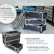 Alu Werkzeugkoffer mit 3 Etagen und verstellbare Facheinteilung von HMF