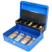 Geldkassette Scheinfächer mit Klammer HMF 15230-05 30 x 24 x 9 cm blau