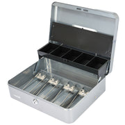 Geldkassette Scheinfächer mit Klammer HMF 15230-05 30 x 24 x 9 cm silber