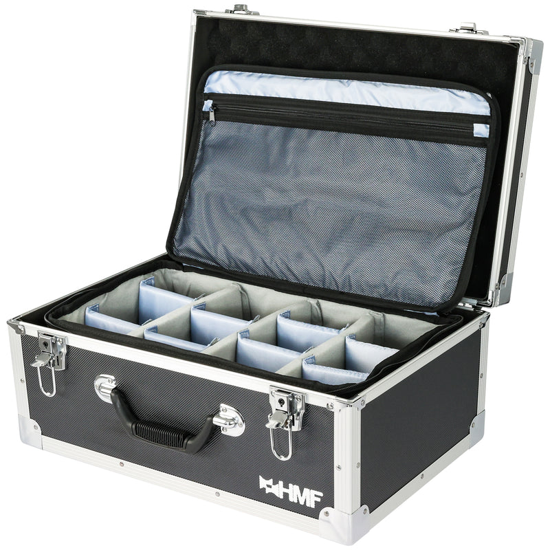 Fotokoffer oder Kamera Transportkoffer inklusive Tasche mit individuellen Trennwänden von HMF