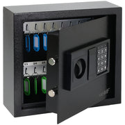 HMF Schlüsseltresor mit Elektronikschloss mit 30 Haken in Schwarz