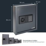 HMF Schlüsseltresor mit Elektronikschloss mit 48 Haken in Anthrazit
