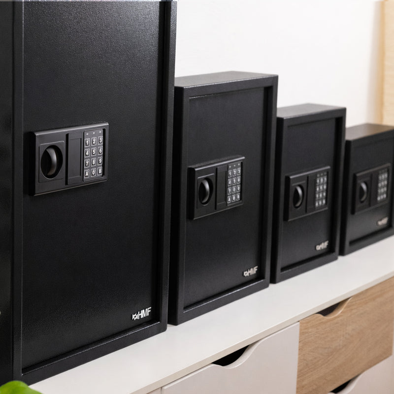 HMF Schlüsseltresor mit Elektronikschloss mit 71 Haken in Schwarz