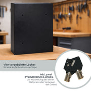 HMF Schlüsseltresor mit Elektronikschloss mit 100 Haken in Schwarz