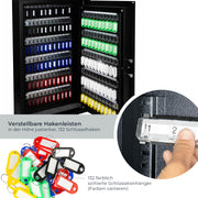 HMF Schlüsseltresor mit Elektronikschloss mit 108 Haken in Schwarz