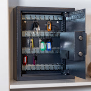 HMF 2133-11 Schlüsseltresor mit Elektronikschloss, 132 Haken, 66,5x43x13 cm, Anthrazit