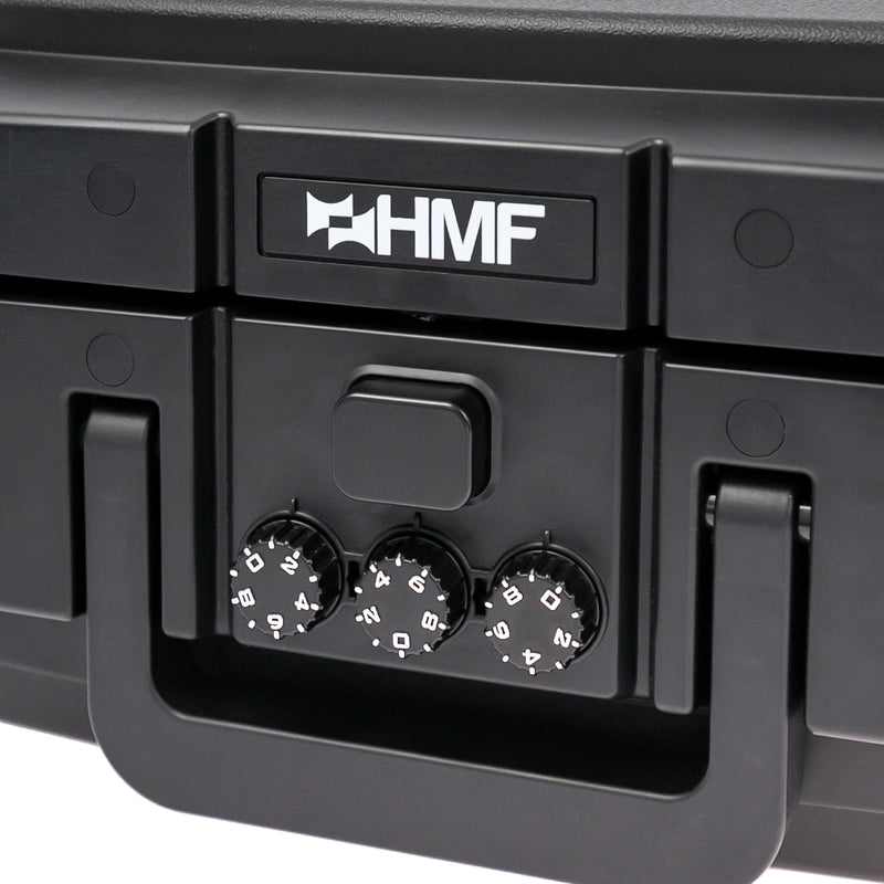 Feuerfeste Wasserdichte Dokumentenbox HMF 250437 DIN A4 Schwarz Schloss