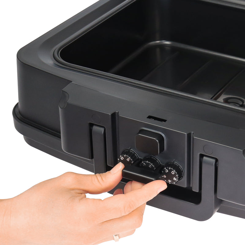 Feuerfeste Wasserdichte Dokumentenbox HMF 250437 DIN A4 Schwarz abschließbar