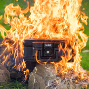 Feuerfeste und wasserdichte Dokumentenbox von HMF in DIN A5 in Schwarz