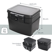 Feuerfeste und wasserdichte Dokumentenbox von HMF in DIN A4 Register in Schwarz