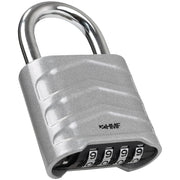 HMF 3508-09, Zahlenschloss Vorhängeschloss, robustes Schloss mit 4-stelligem Zahlencode aus Aluminiumlegierung